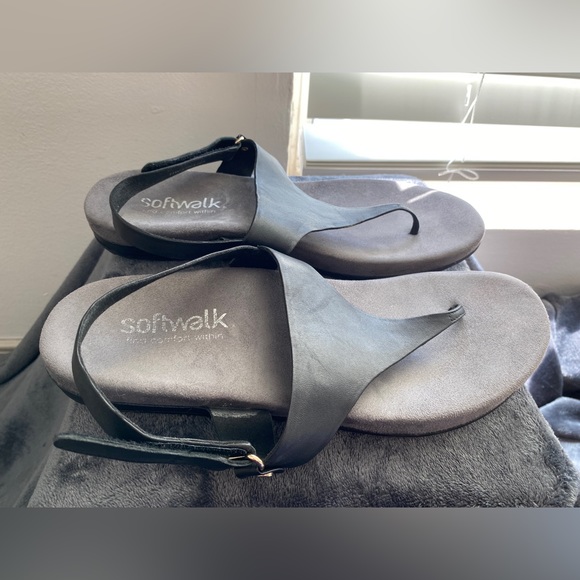 Softwalk Bolinas Leather Thong Sandals Size 11W - Picture 4 of 10